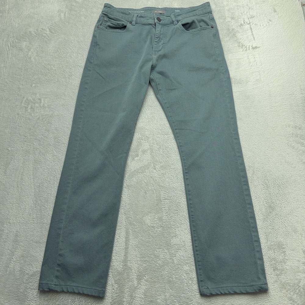 DL1961 Pants Mens 32x34 Teal Russell Slim Straight Sustainable Premium Denim